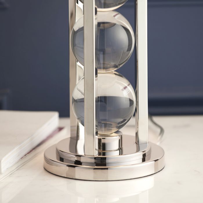 Interiors 1900 Newton Table in Polished Nickel Plate & Clear Crystal