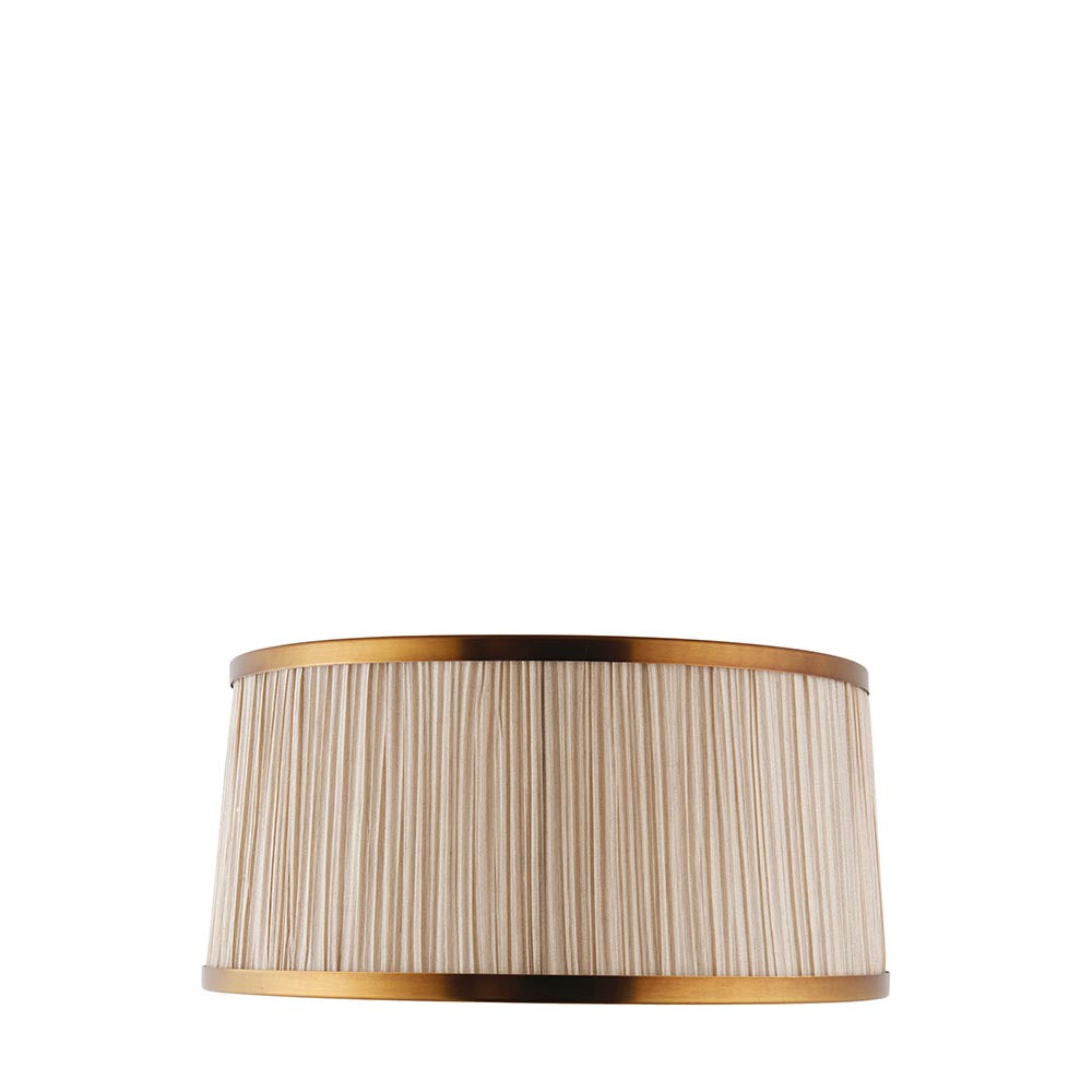 Interiors 1900 Suffolk Pleated 13" Beige and Antique Brass Shade
