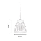 Pori Small Non Electric Pendant Shade in Matt Black Metalwork With Wood Effect Detailing