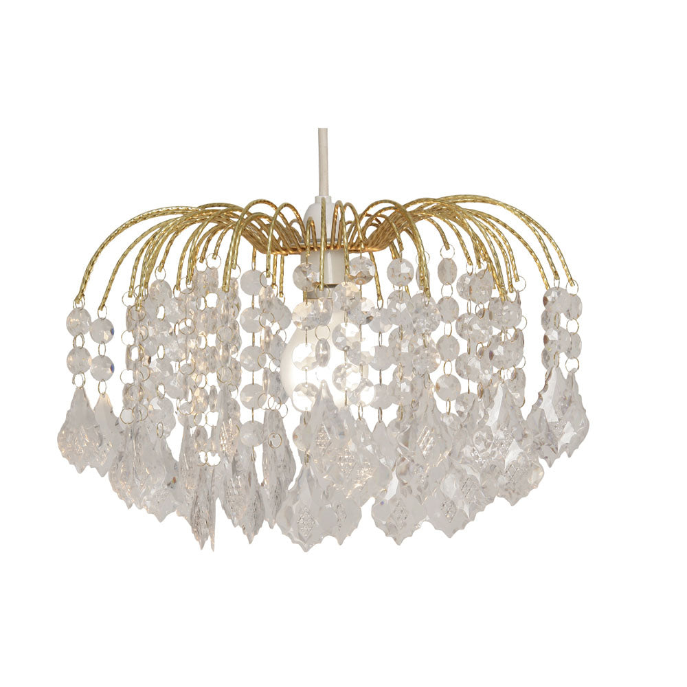 Dacia Beaded Acrylic Chandelier Pendant Shade with Curved Metalwork for all Pendant Types