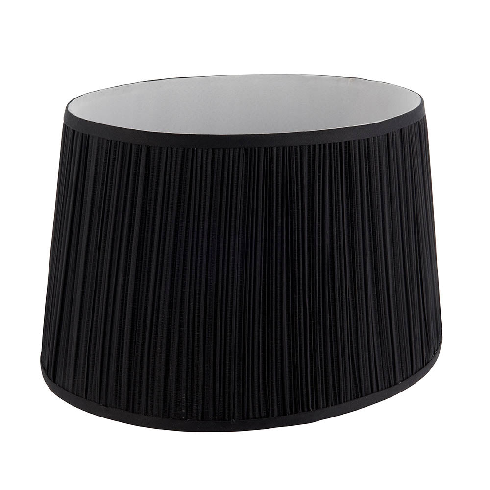 Interiors 1900 Kemp 17" Oval Pleated Black Shade