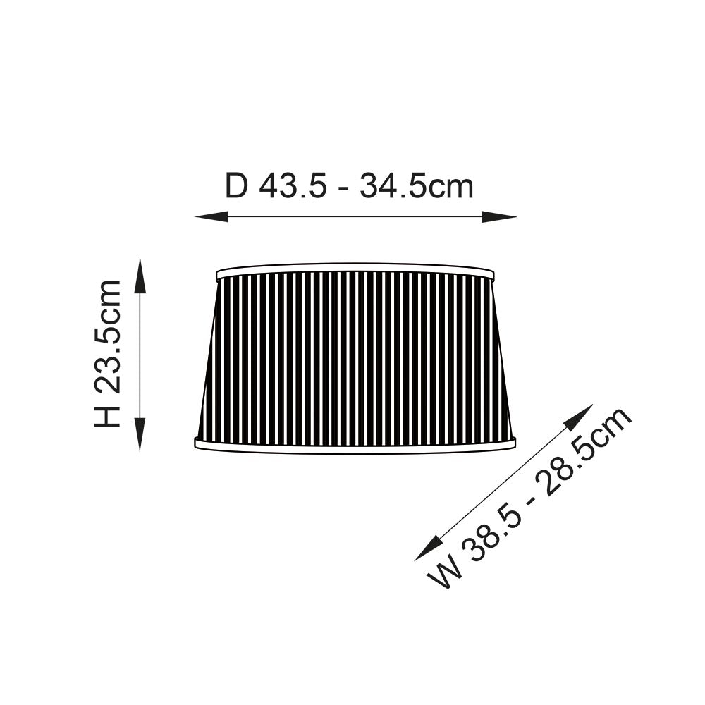 Interiors 1900 Kemp 17" Oval Pleated Black Shade