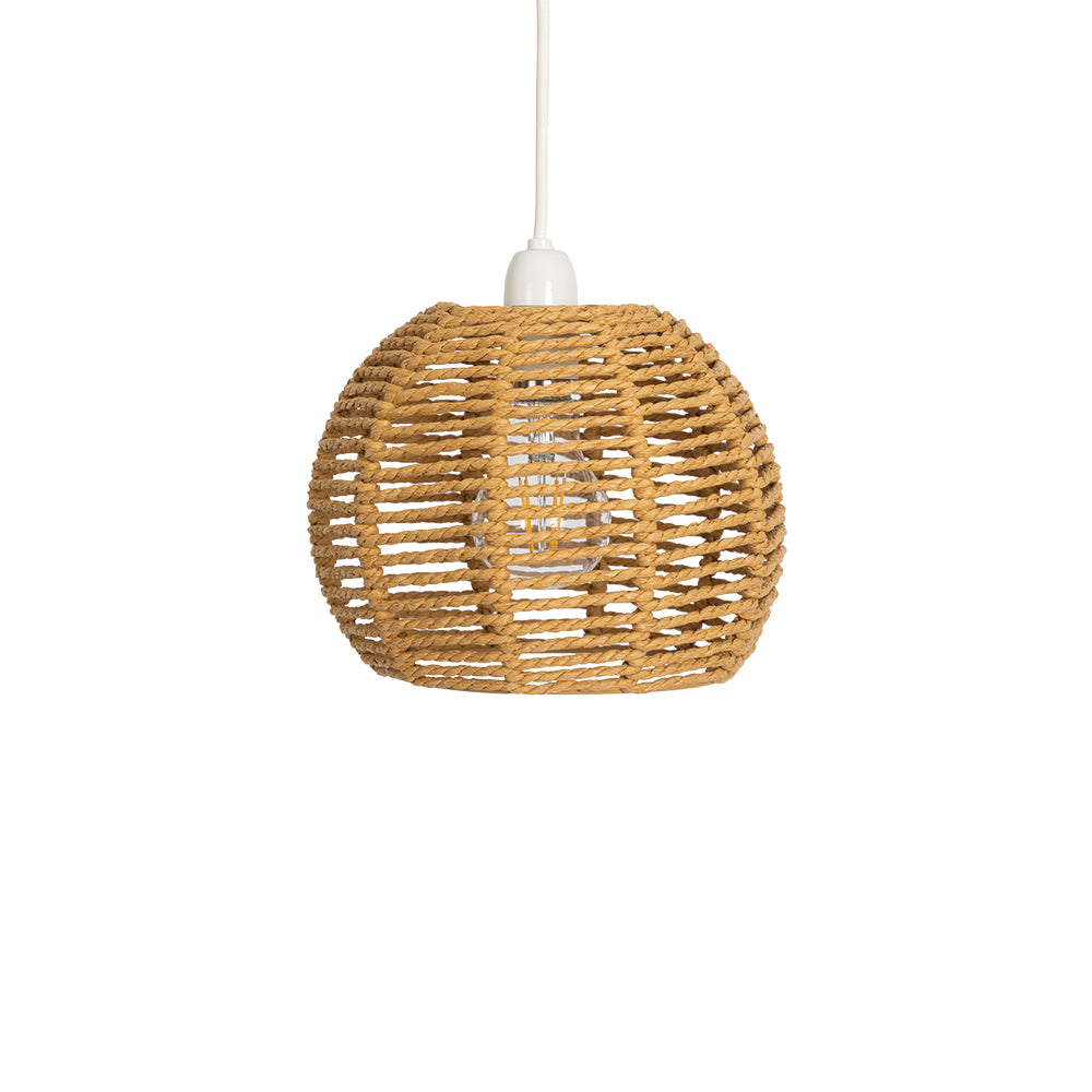 Small Clinton Natural Paper String Eco Friendly Easy Fit Pendant Shade