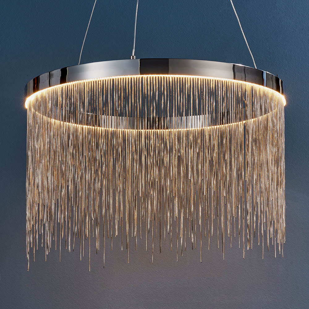 Zelma Integrated LED Chrome Chain Pendant