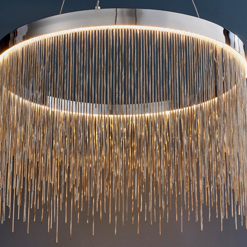 Zelma Integrated LED Chrome Chain Pendant