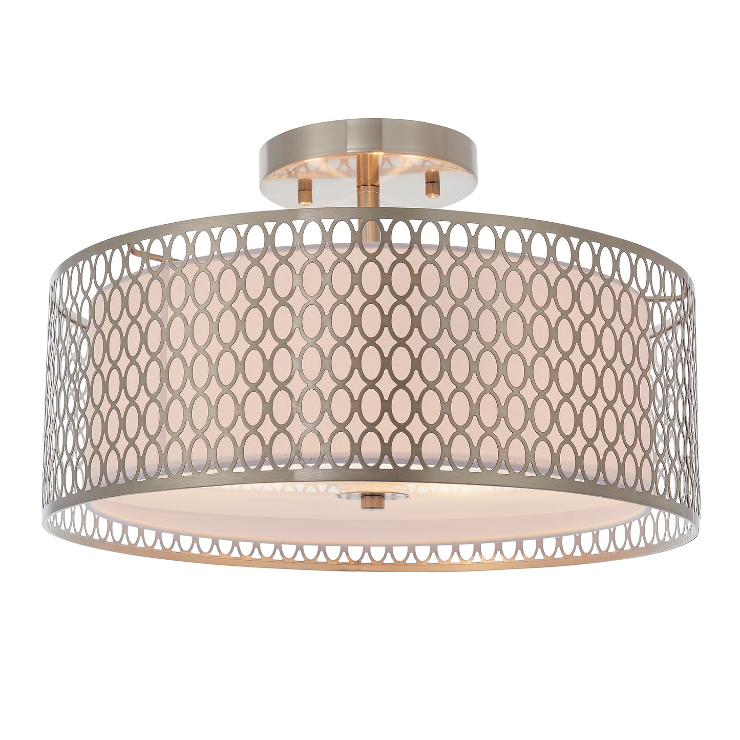 Cordero Semi Flush Ceiling Fitting with Shade, Diffuser and Metal Honeycomb Trim