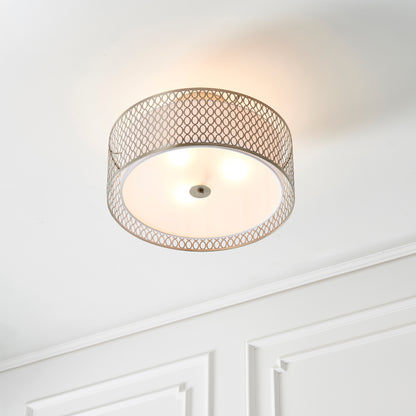 Cordero Semi Flush Ceiling Fitting with Shade, Diffuser and Metal Honeycomb Trim