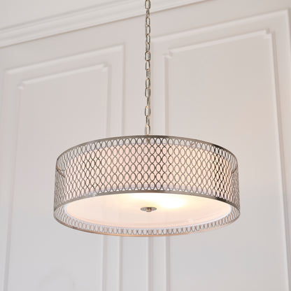 Cordero Ceiling Pendant Light Fitting with Shade, Diffuser and Metal Honeycomb Trim