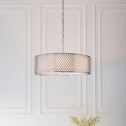 Cordero Ceiling Pendant Light Fitting with Shade, Diffuser and Metal Honeycomb Trim