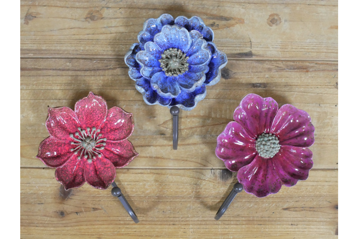 Traditional Victorian Style Floral Poppy Hanging Hooks