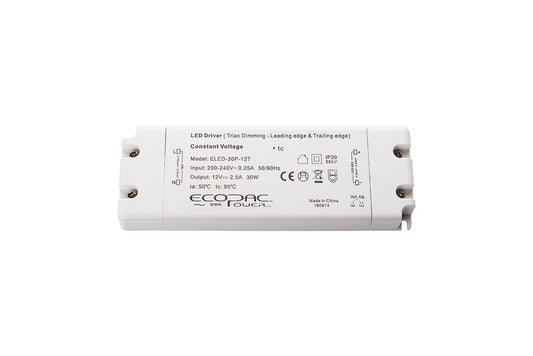 Constant Voltage Dimmable LED Driver 30W 12vDC, IP20