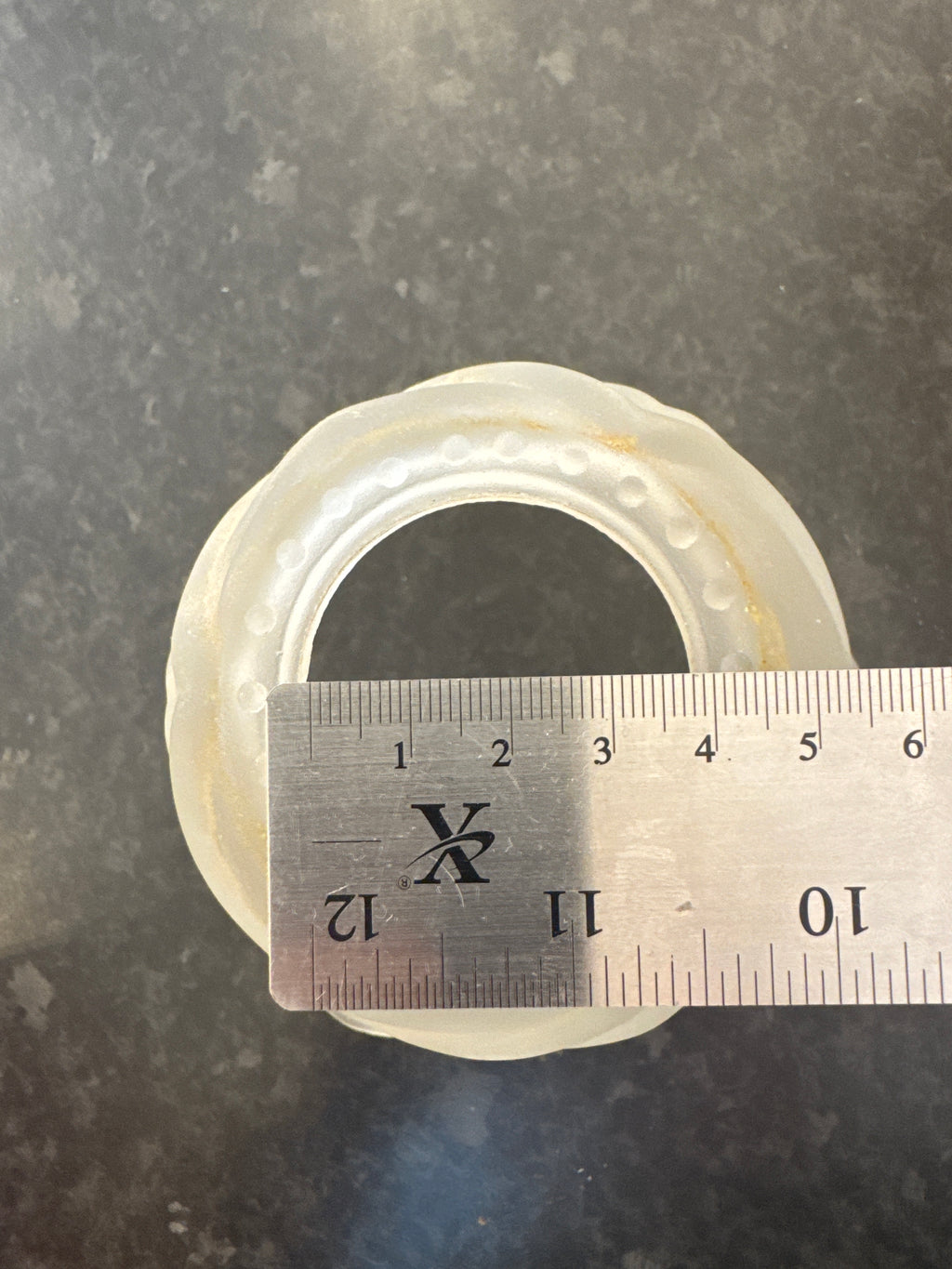 (34) Unknown Fitting - Vintage glass bell shade with ridged design for ES lampholder