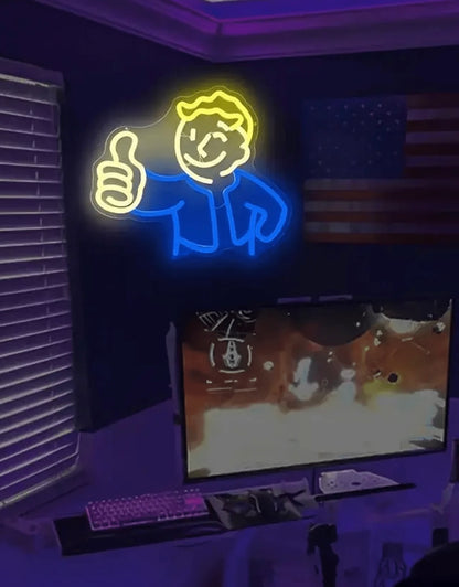 Neon Fallout Vault Boy LED