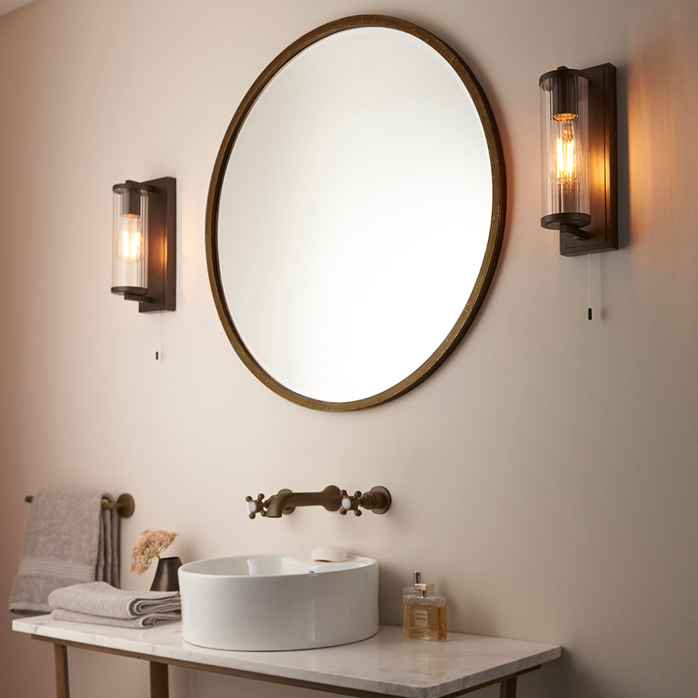 EX DISPLAY Taylor IP44 Bathroom Wall Light with Pull Switch - Bronze
