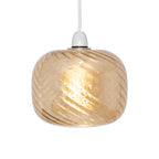 Jesmond Non Electric Pumpkin Glass Swirled Shade for Ceiling Pendants