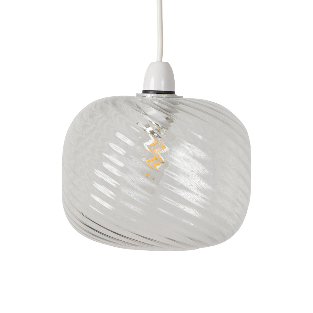Jesmond Non Electric Pumpkin Glass Swirled Shade for Ceiling Pendants