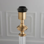 Avebury Antique Table Lamp with Acrylic Column Stem and Metal Detailing, 1x E27.