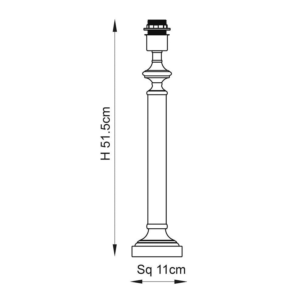 Avebury Antique Table Lamp with Acrylic Column Stem and Metal Detailing, 1x E27.