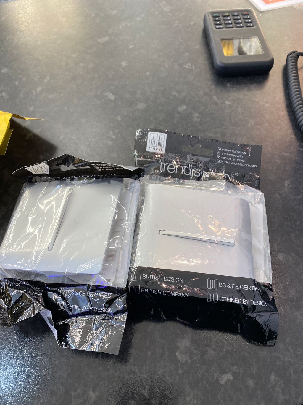 Trendi SILVER 1 gang retractive switch for doorbells, door buzzers or intercom Systems