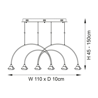 Willow Curving Bar Pendant