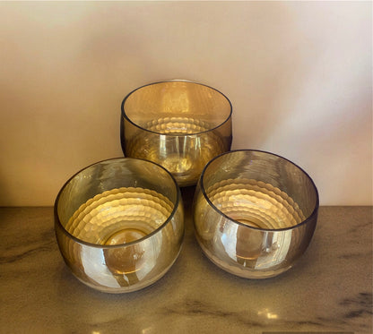 Amber Chrome Bowls (set of 3)