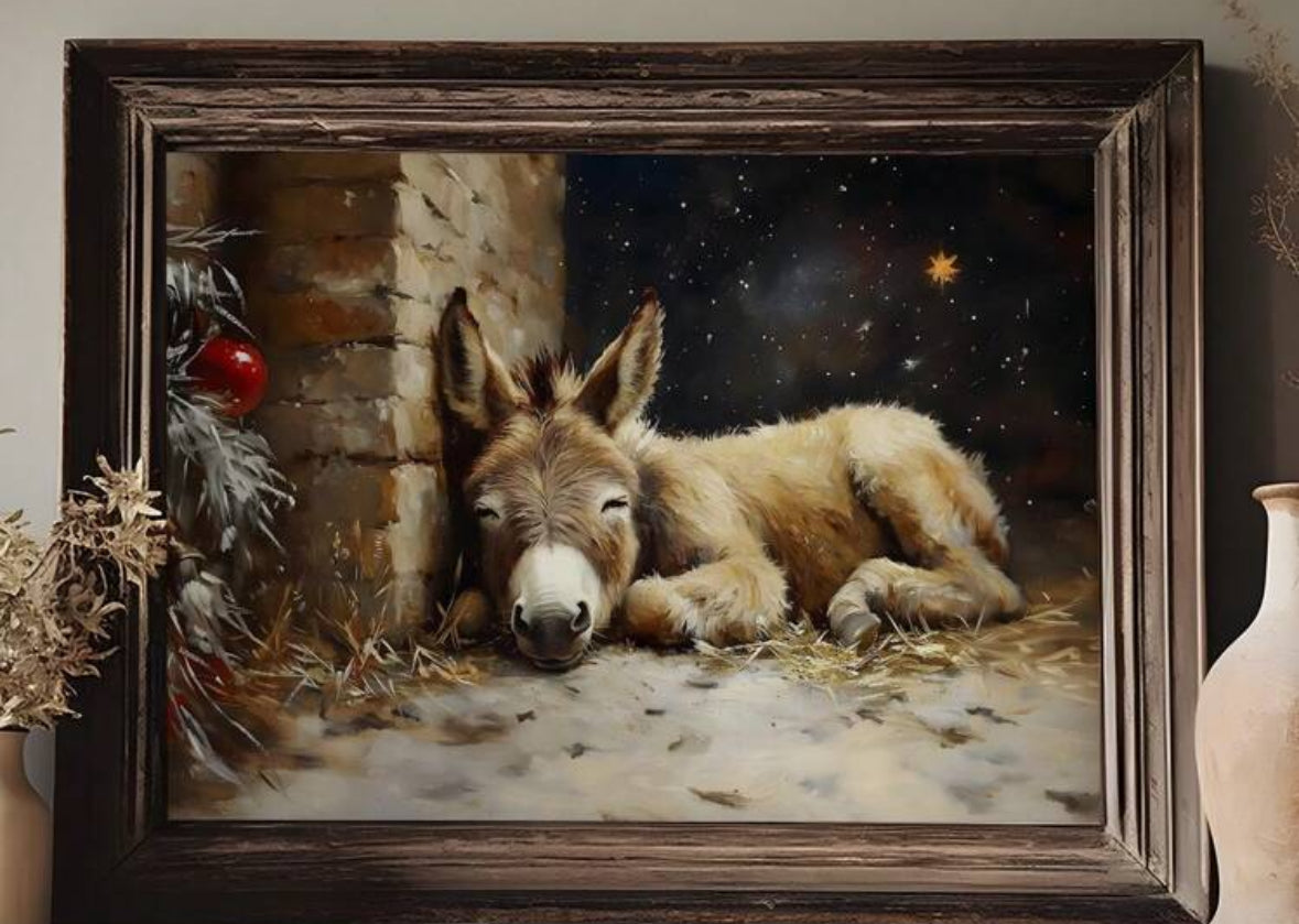 Donkey in Stable Art Print