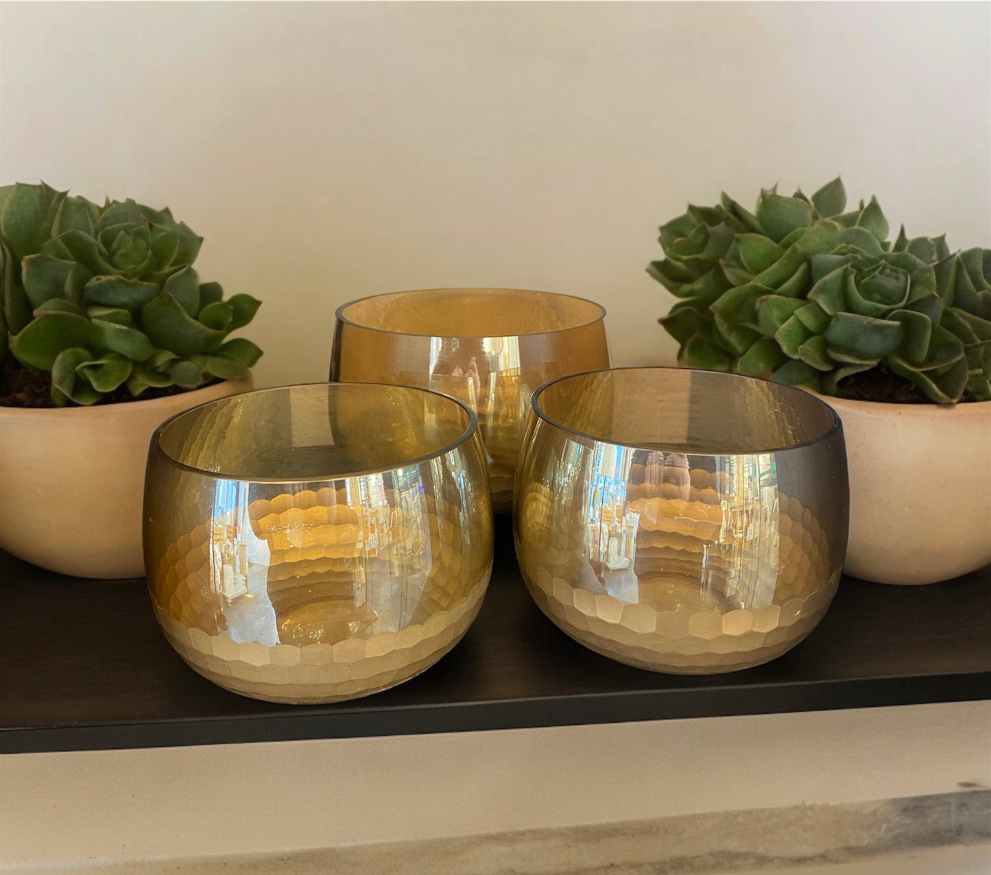 Amber Chrome Bowls (set of 3)