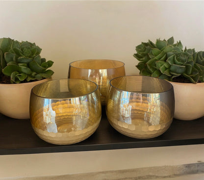 Amber Chrome Bowls (set of 3)