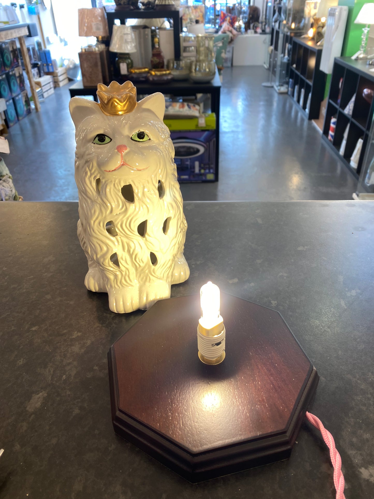 Hand Painted Cat Table Lamp