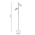 Sanson GU10 Double Headed Floor Lamp with Ridged Metal Casing and Matt Paint Finish