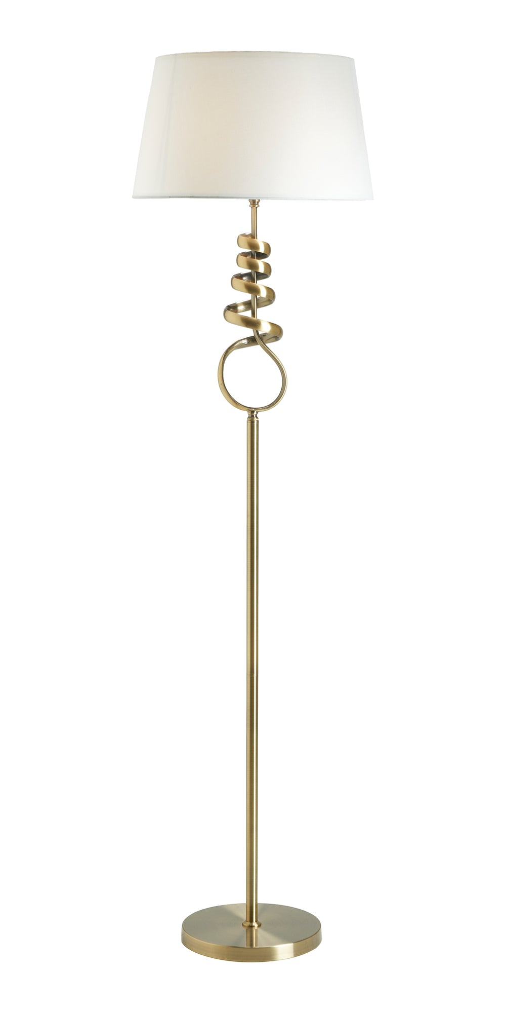 Brampton Spiral Artistic Floor Lamp Complete with Shade, 1x E27