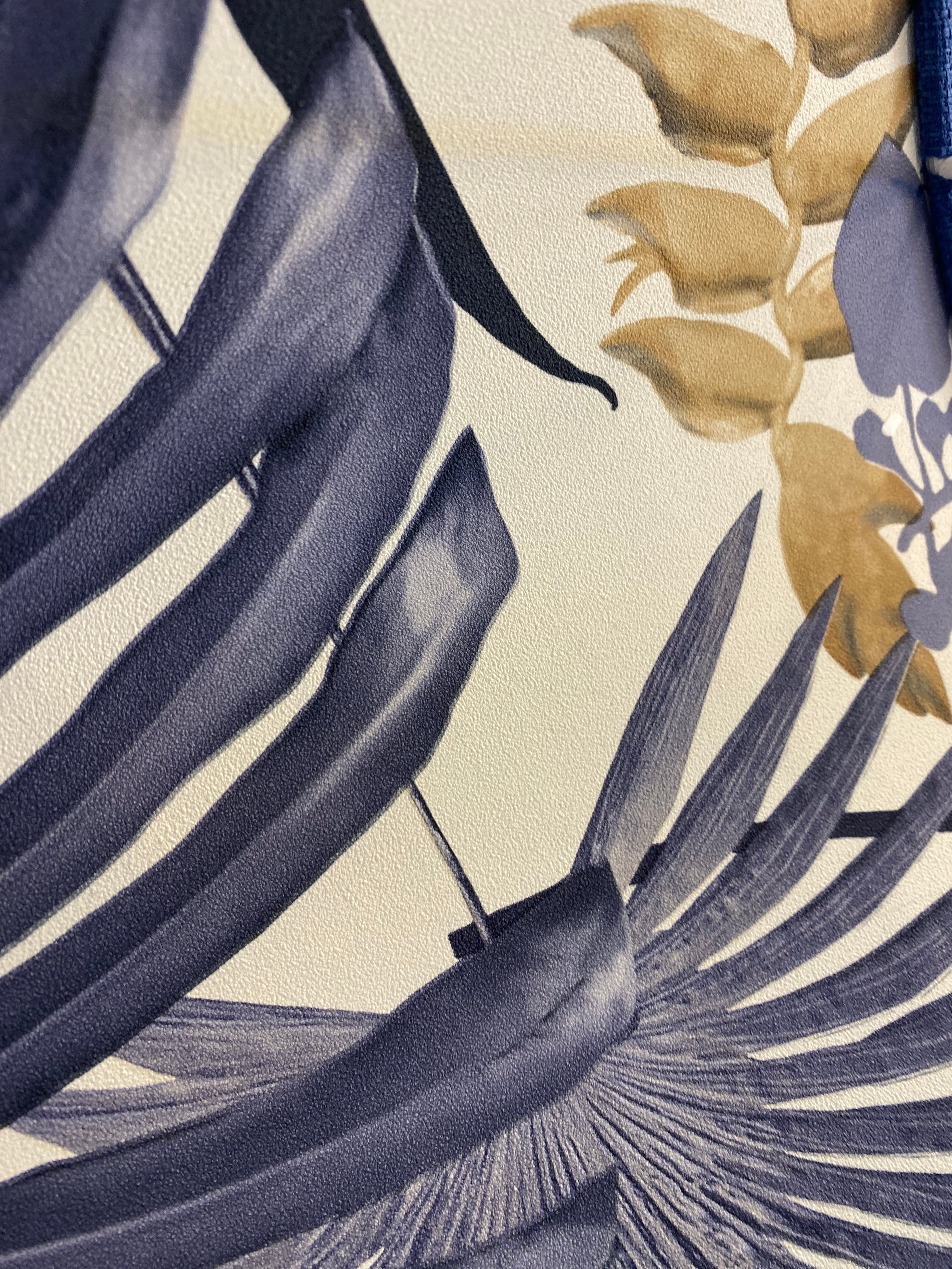 Hand Crafted Drum Lampshade - Blue Palms