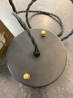 Restored Victorian Mini Ceiling Lantern in Brass and Black with Dimpled Glass