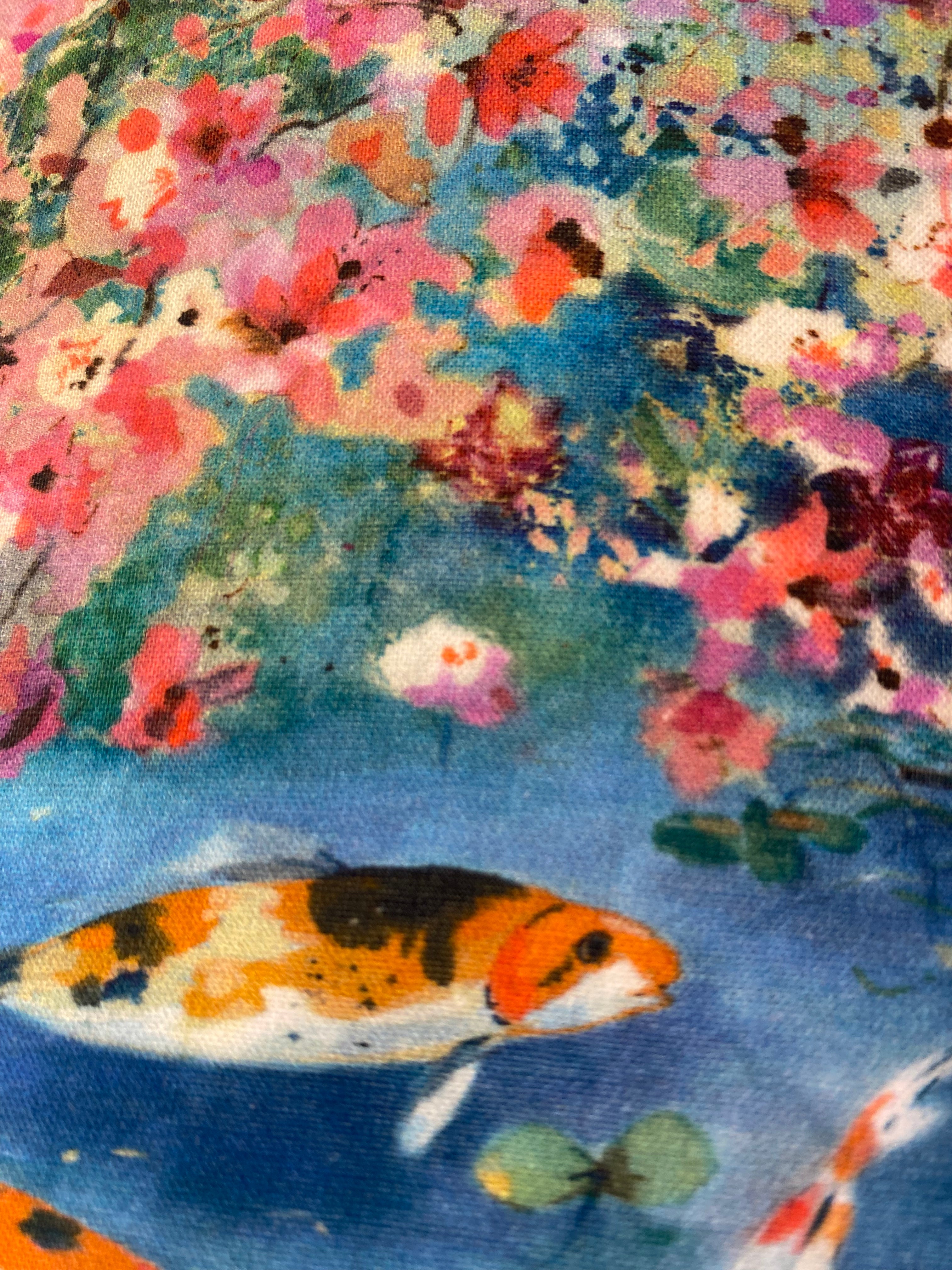 Hand Crafted Drum Lampshade - Koi Pond