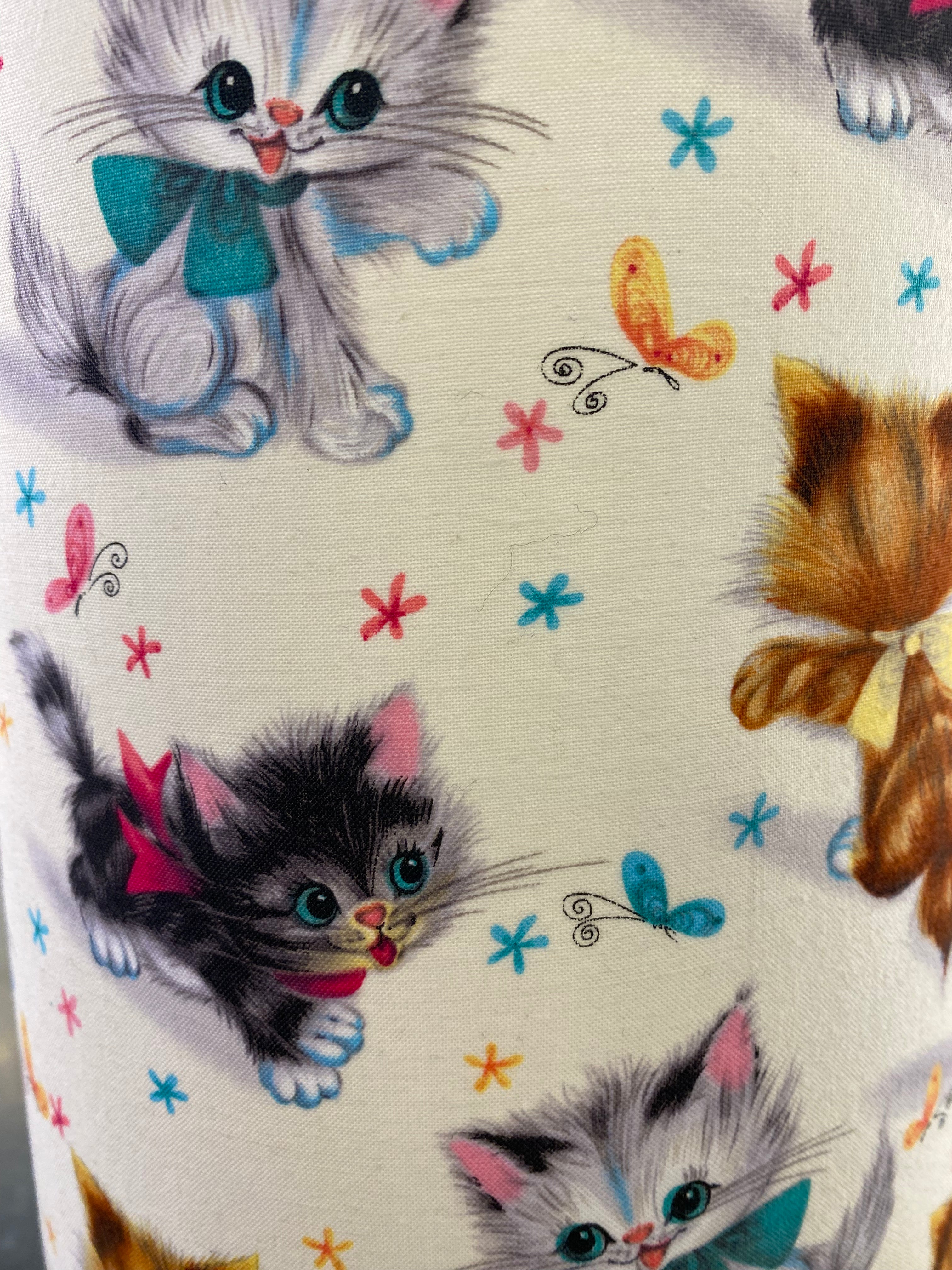 Vintage Style Table Lamp with Hand Crafted Shade - Vintage Cats