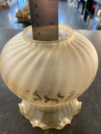 (31) Unknown Fitting - Amber Floral Frosted Shade for a Spring Clip fitting