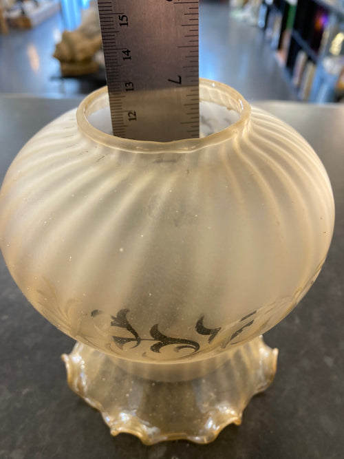 (31) Unknown Fitting - Amber Floral Frosted Shade for a Spring Clip fitting