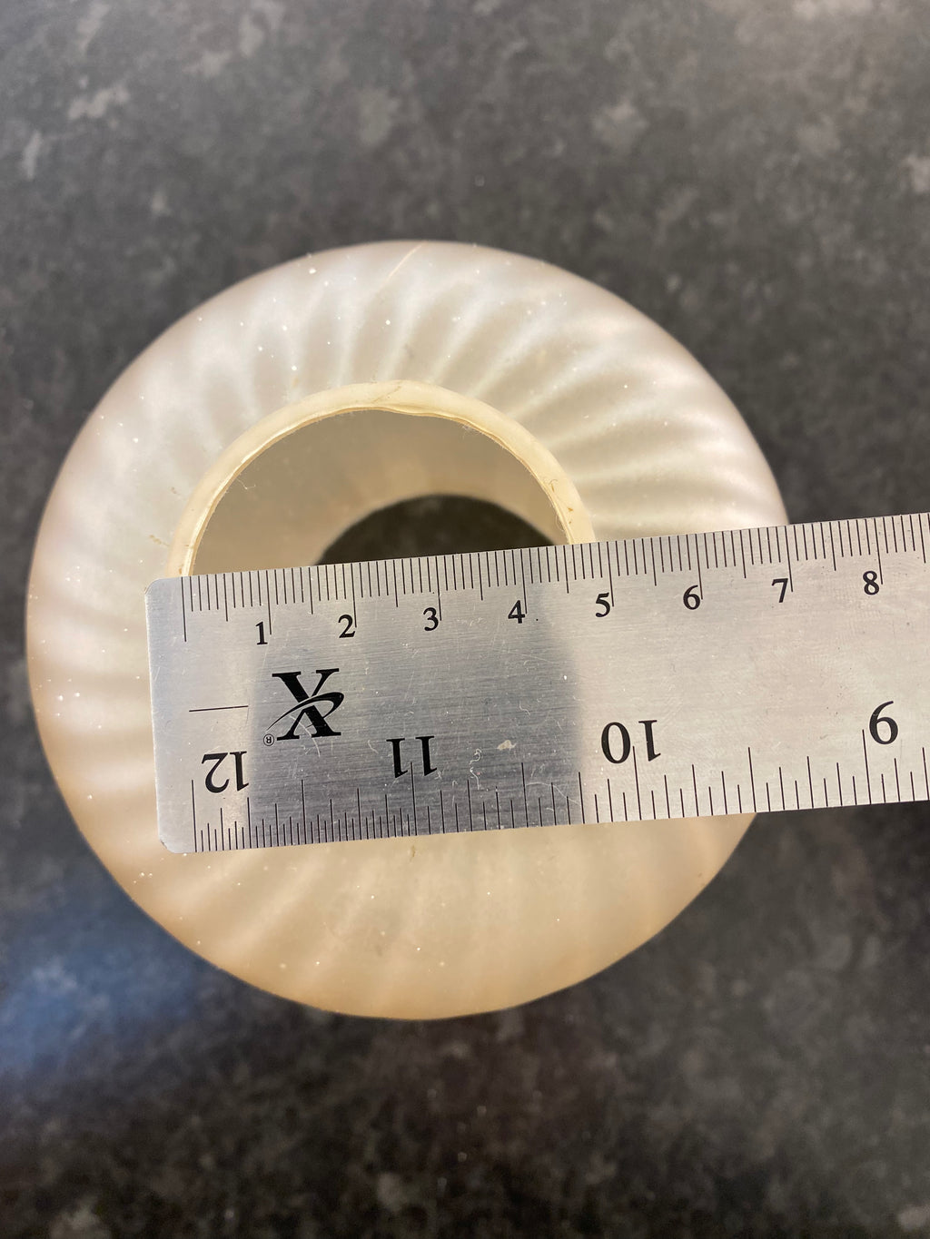 (31) Unknown Fitting - Amber Floral Frosted Shade for a Spring Clip fitting