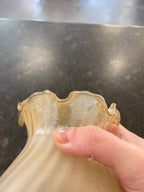 (31) Unknown Fitting - Amber Floral Frosted Shade for a Spring Clip fitting