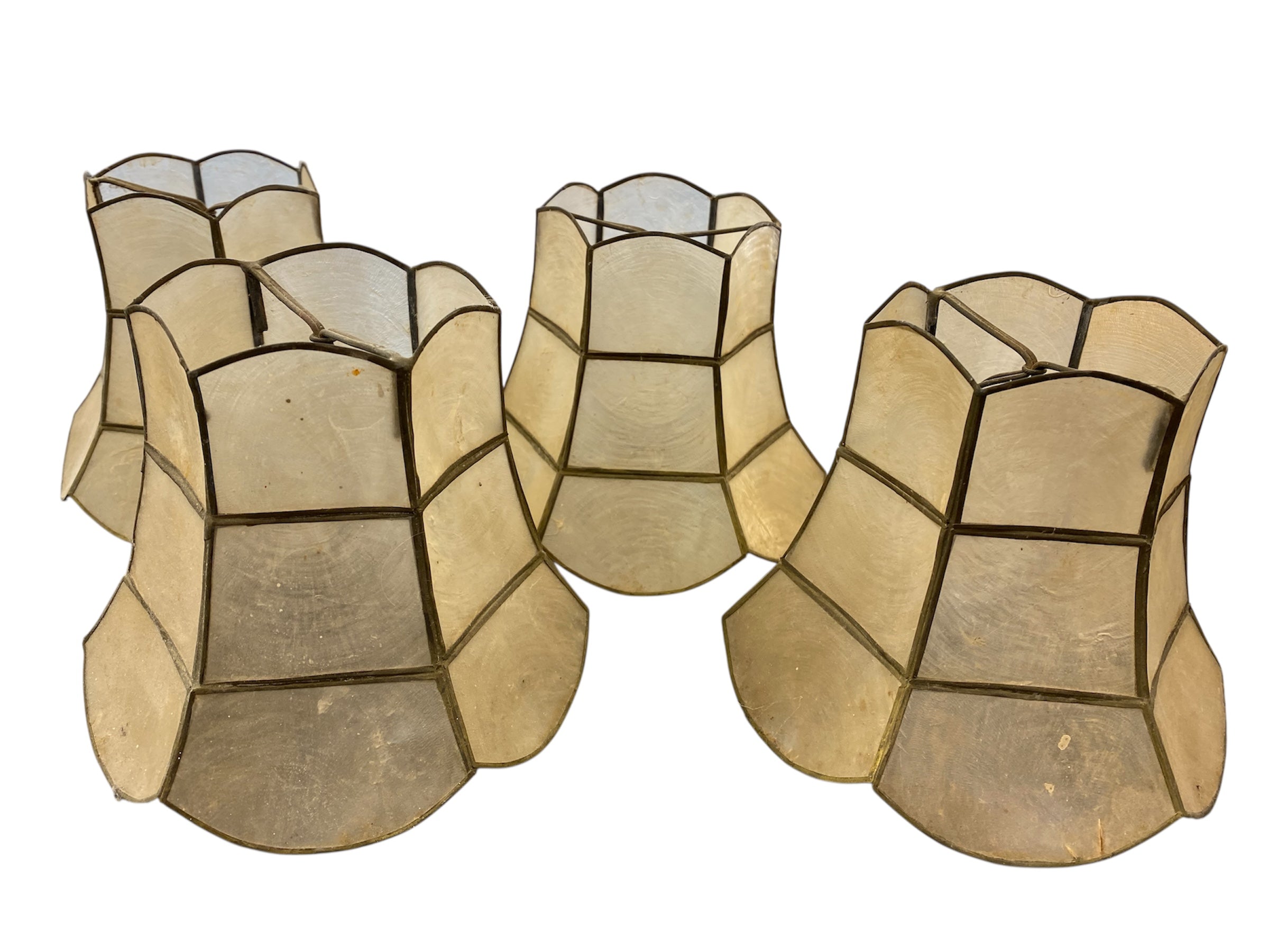 Vintage 1950’s Capiz Shell Clip on Shades - Set of 4