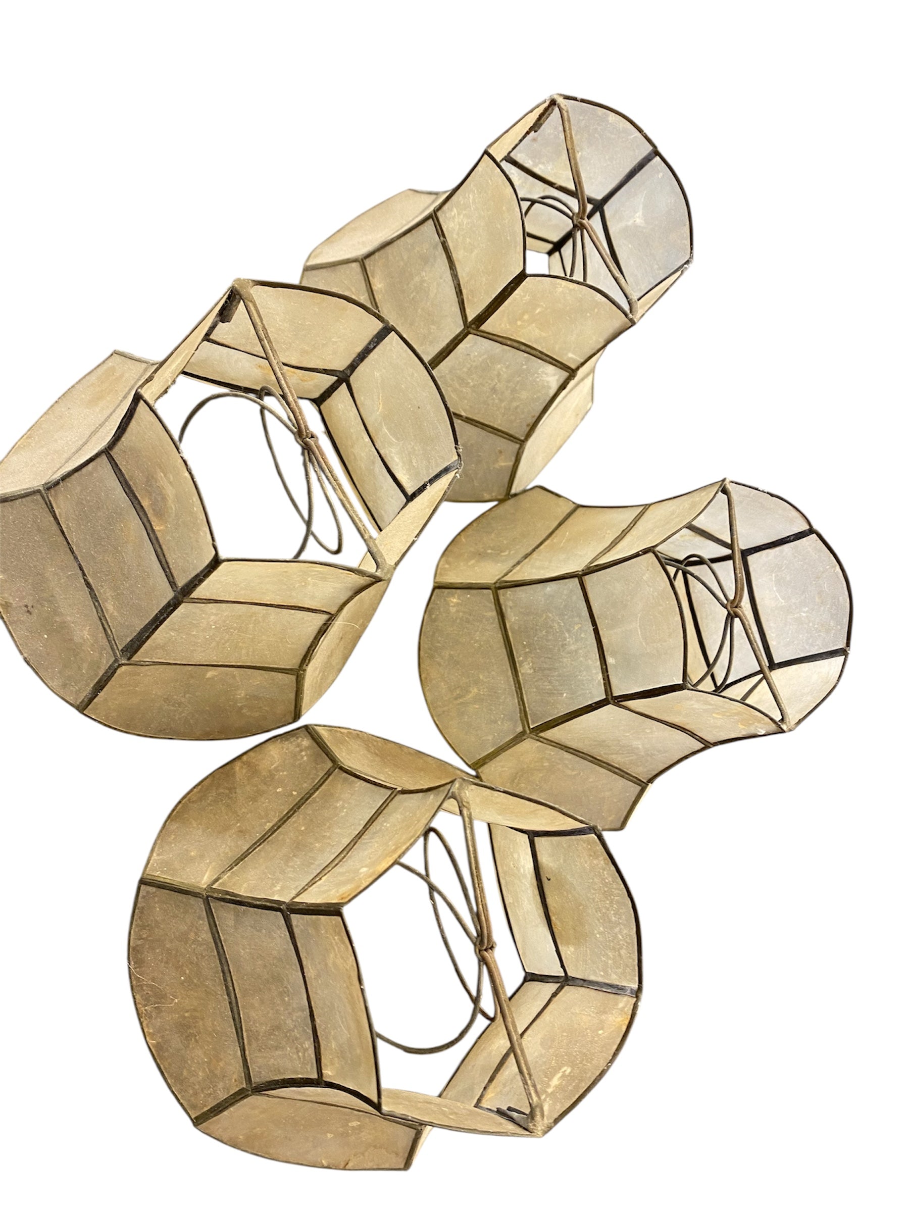 Vintage 1950’s Capiz Shell Clip on Shades - Set of 4