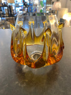 (33) Unknown Fitting - Murano vintage glass with amber dribbles