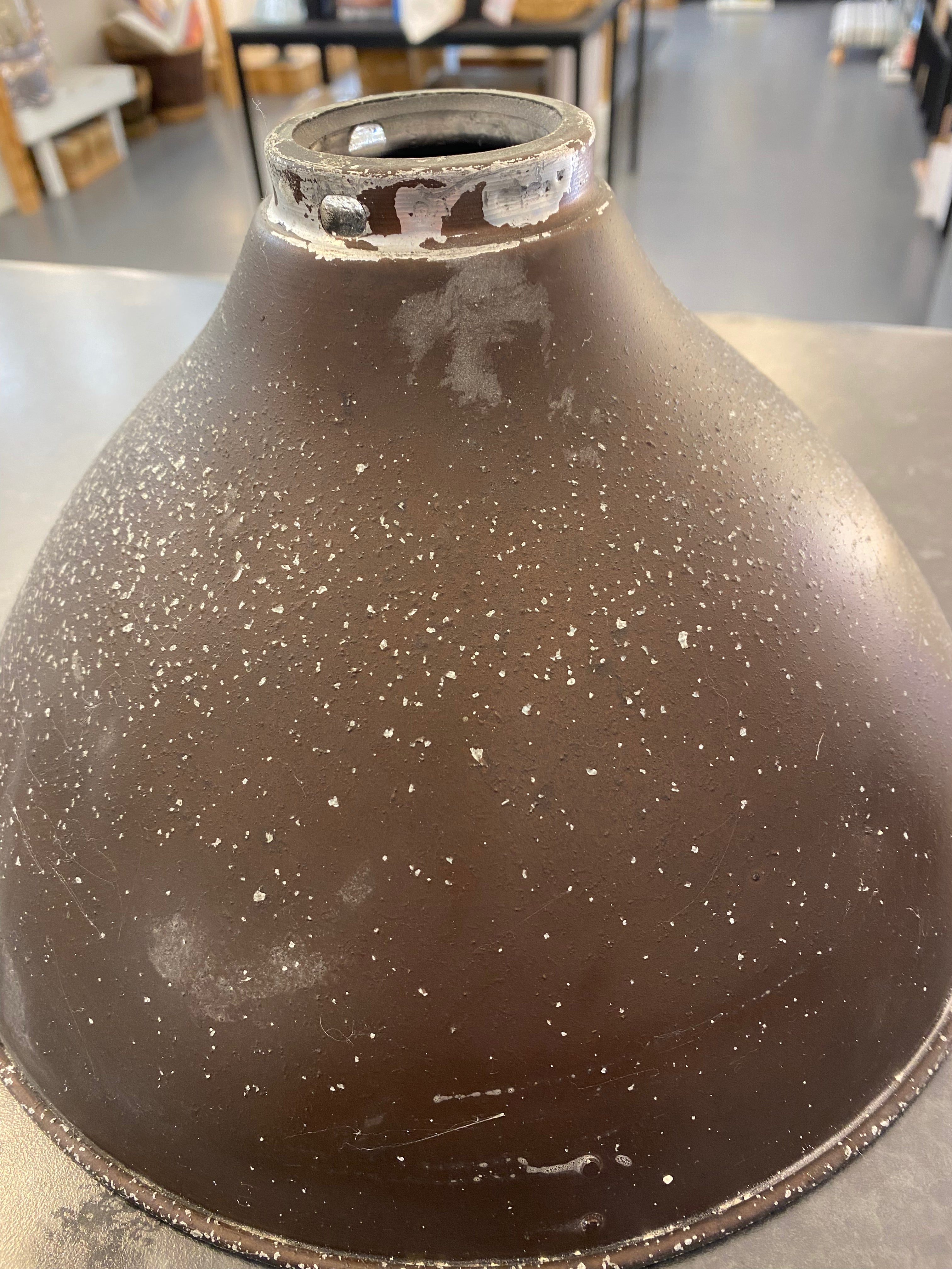 Original 1940’s Tin and Hollophane Glass Industrial style shade