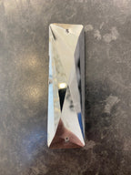 Chrome Smoke Crystal Rectangle , 2 Holes, No Ring Or Pin Included