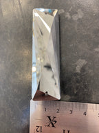 Chrome Smoke Crystal Rectangle , 2 Holes, No Ring Or Pin Included