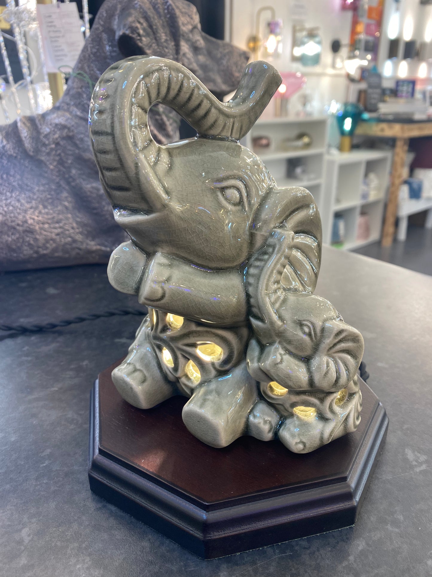 Hand Made Elephant Table Lamp