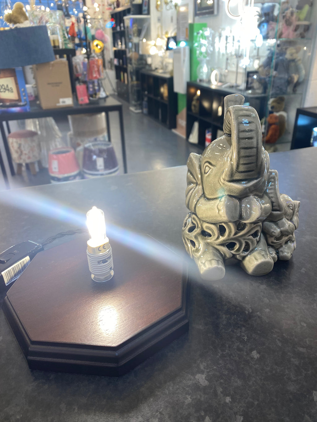 Hand Made Elephant Table Lamp