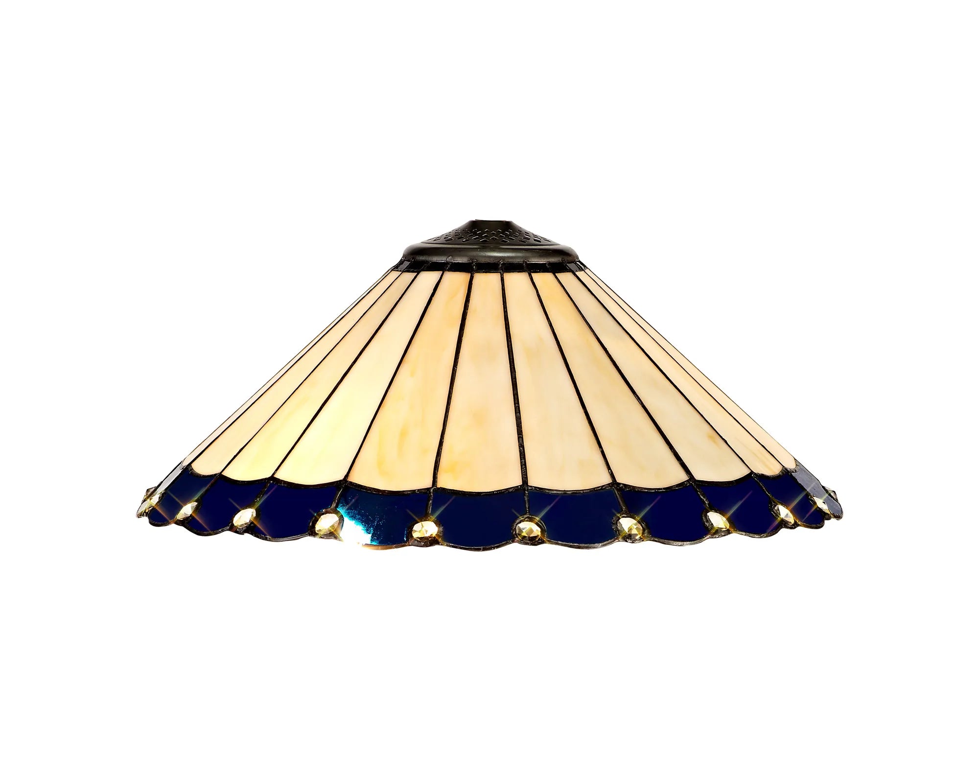 Navy and cream glass tiffany shade