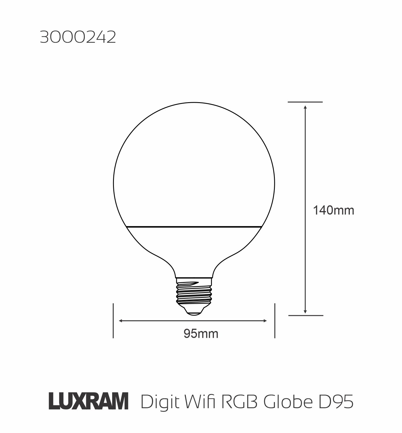 SMART LED ES E27 RGB Globe - 12w 95mm