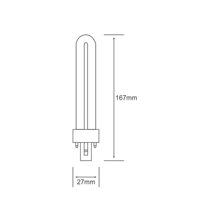 Bona-S Pro G23 2-Pin 9W Natural White 4000K Fluorescent - single Turn CFL